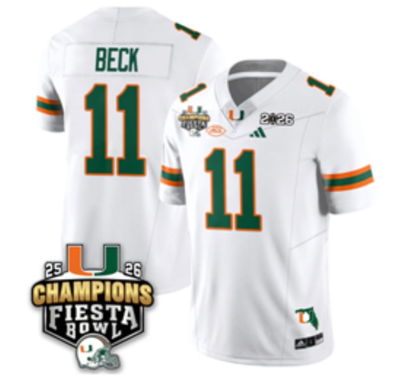 Men 2026 Miami Hurricanes #11 Beck White 3th generations Limited NCAA Jersey 0026
